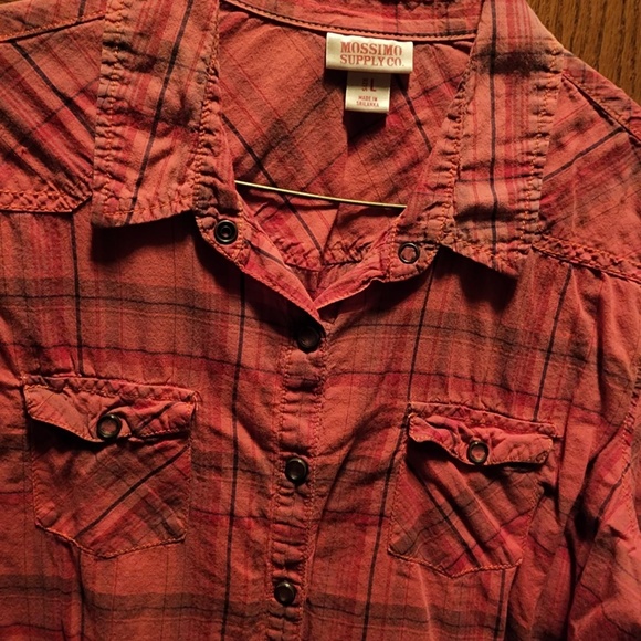 Mossimo Supply Co Long Sleeve Western Snap Front Shirt L - Picture 2 of 6